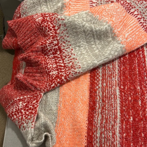 Caslon Jacquard Oversized Knit Boxy Poncho Sunset Colors SX/S - Picture 9 of 10